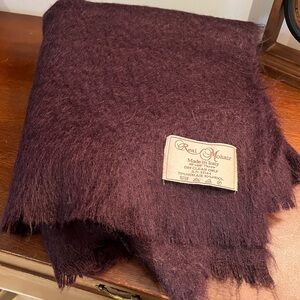 Real Mohair Eggplant Purple Throw